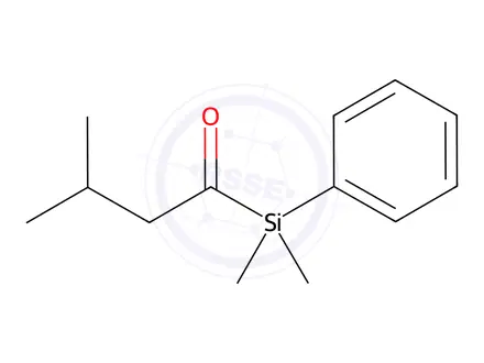 Chemical structure of Silane, dimethyl(3-methyl-1-oxobutyl)phenyl-