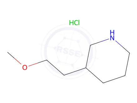 Chemical structure of 3-(2-Methoxyethyl)piperidine hydrochloride