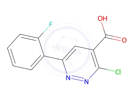 Chemical structure of 3-chloro-6-(2-fluorophenyl)pyridazine-4-carboxylic acid