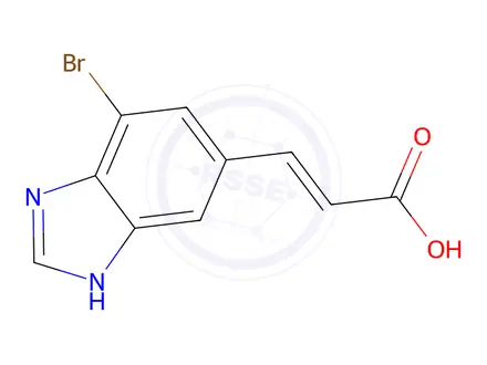 Chemical structure of (E)-3-(7-Bromo-1H-benzo[d]imidazol-5-yl)acrylic acid