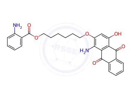 Chemical structure of [(1-amino-4-hydroxy-9,10-dioxo-2-anthryl)oxy]-1,6-cyclohexyl anthranilate
