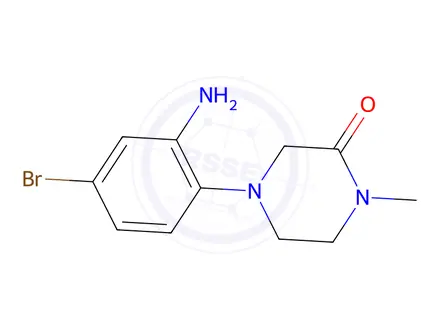 Chemical structure of 4-(2-Amino-4-bromophenyl)-1-methylpiperazin-2-one