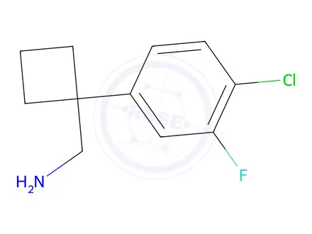 Chemical structure of (1-(4-Chloro-3-fluorophenyl)cyclobutyl)methanamine
