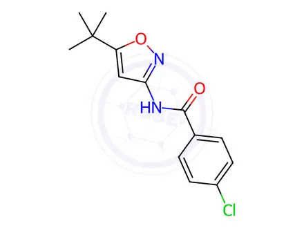 Chemical structure of N-(5-(tert-Butyl)isoxazol-3-yl)-4-chlorobenzamide
