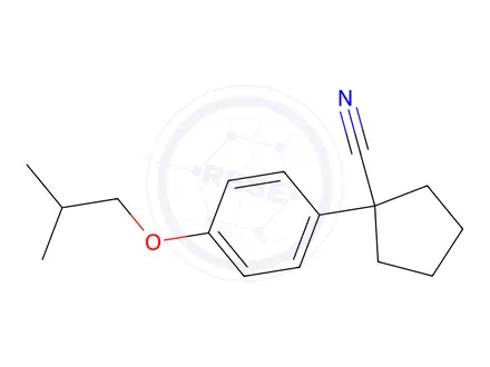 Chemical structure of 1-[4-(2-Methylpropoxy)phenyl]cyclopentane-1-carbonitrile