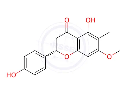 Chemical structure of (2S)-5,4'-Dihydroxy-7-methoxy-6-methylflavanone
