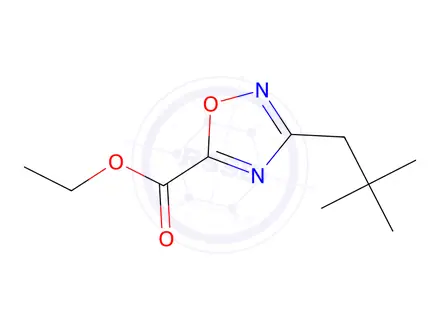 Chemical structure of Ethyl 3-(2,2-dimethylpropyl)-1,2,4-oxadiazole-5-carboxylate