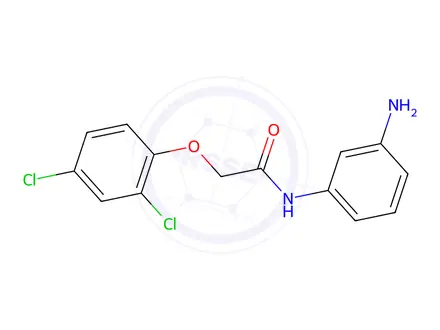 Chemical structure of N-(3-aminophenyl)-2-(2,4-dichlorophenoxy)acetamide