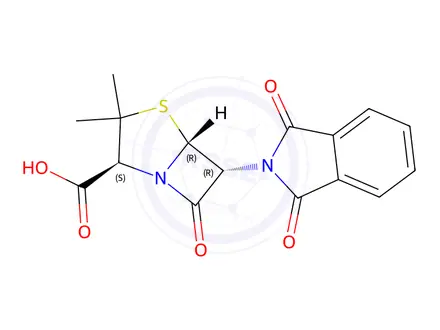 Chemical structure of 6β-Phthalimidopenicillanic Acid