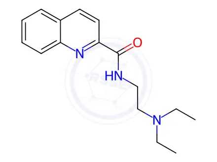 Chemical structure of N-(2-diethylaminoethyl)quinoline-2-carboxamide