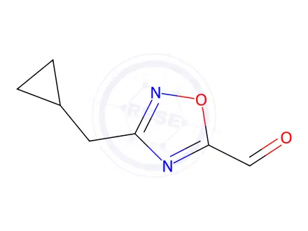 Chemical structure of 1,2,4-Oxadiazole-5-carboxaldehyde, 3-(cyclopropylmethyl)-