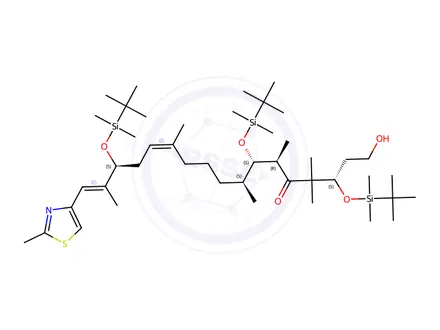 Chemical structure of (3S,6R,7S,8S,12Z,15S,16E)-3,7,15-Tris-{[tert-butyl(dimethyl)silyl]oxy}-1-hydroxy-4,4,6,8,12,16-hexamethyl-17-(2-methyl-1,3-thiazol-4-yl)heptadeca-12,16-dien-5-one