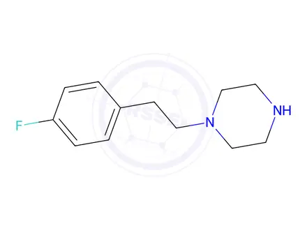 Chemical structure of 1-[2-(4-fluorophenyl)ethyl]piperazine dihydrochloride