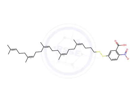 Chemical structure of 3-carboxy-4-nitrophenyldithio-1,1',2-trisnorsqualene