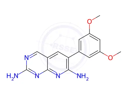 Chemical structure of 6-(3,5-Dimethoxyphenyl)pyrido[2,3-d]pyrimidine-2,7-diamine 192705-78-5