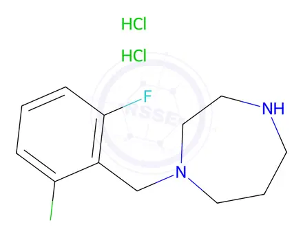Chemical structure of 1-(2-Chloro-6-fluoro-benzyl)-[1,4]diazepanedihydrochloride