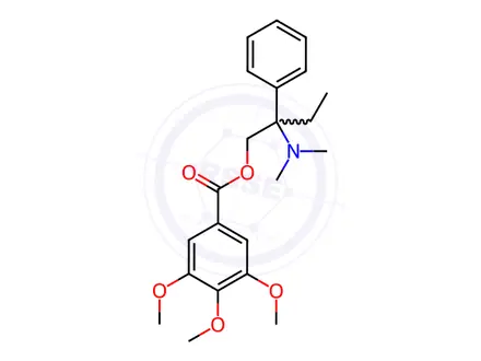Chemical structure of Trimebutine Solution in Acetonitrile
