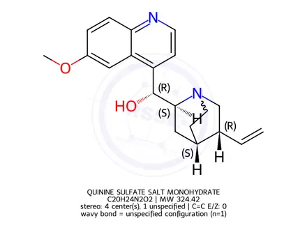 Chemical structure of Quinine
