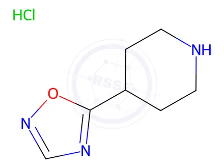 Chemical structure of 4-​(1,​2,​4-​Oxadiazol-​5-​yl)piperidine Hydrochloride Salt