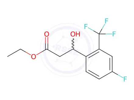 Chemical structure of ETHYL 3-(4-FLUORO-2-(TRIFLUOROMETHYL)PHENYL)-3-HYDROXYPRO