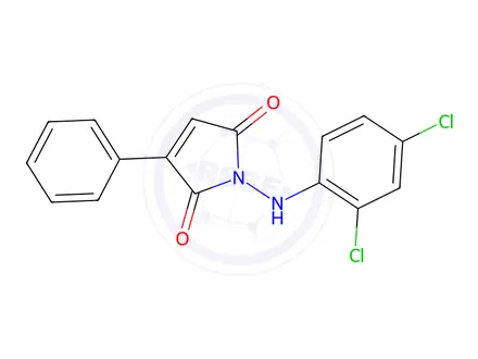 Chemical structure of 1-[(2,4-Dichlorophenyl)amino]-3-phenyl-2,5-dihydro-1H-pyrrole-2,5-dione