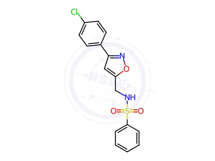 Chemical structure of N-((3-(4-chlorophenyl)isoxazol-5-yl)methyl)benzenesulfonamide