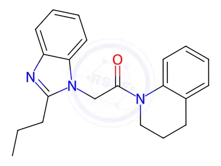 Chemical structure of Ethanone, 1-(3,4-dihydro-1(2H)-quinolinyl)-2-(2-propyl-1H-benzimidazol-1-yl)-