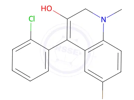Chemical structure of 6-Bromo-4-(2-chlorophenyl)-1-methyl-1,2-dihydroquinolin-3-ol