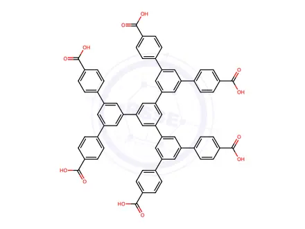 Chemical structure of 5',5'''-bis(4-carboxyphenyl)-5''-(4,4''-dicarboxy[1,1':3',1''-terphenyl]-5'-yl)-[1,1':3',1'':3'',1''':3''',1''''-Quinquephenyl]-4,4''''-dicarboxylic acid