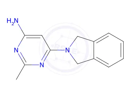 Chemical structure of 6-(isoindolin-2-yl)-2-methylpyrimidin-4-amine