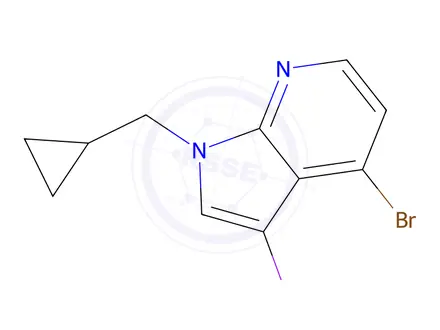 Chemical structure of 4-Bromo-1-cyclopropylmethyl-3-iodo-1H-pyrrolo[2,3-b]pyridine