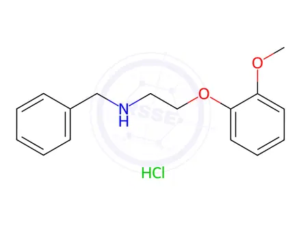 Chemical structure of N-[2-(2-Methoxyphenoxy)ethyl]benzylaminehydrochloride
