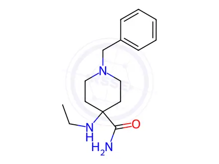 Chemical structure of 1-Benzyl-4-(ethylamino)piperidine-4-carboxamide