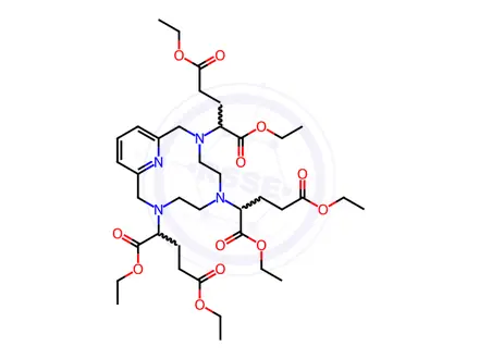 Chemical structure of hexaethyl 2,2',2''-(3,6,9-triaza-1(2,6)-pyridinacyclodecaphane-3,6,9-triyl)triglutarate