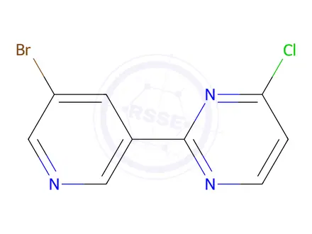 Chemical structure of 2-(5-bromopyridin-3-yl)-4-chloropyrimidine