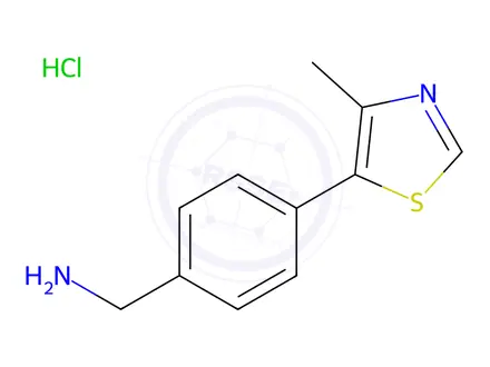 Chemical structure of (4-(4-Methylthiazol-5-yl)phenyl)methanamine hydrochloride