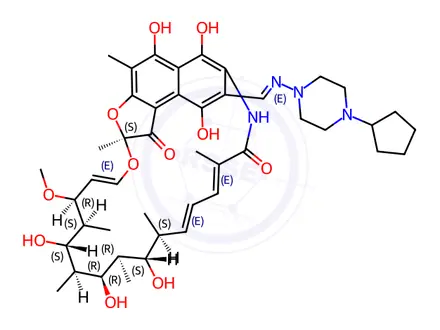 Chemical structure of Rifapentine Impurity 1