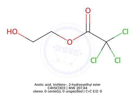 Chemical structure of Acetic acid, trichloro-, 2-hydroxyethyl ester