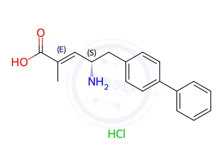 Chemical structure of (R,E)-5-([1,1'-Biphenyl]-4-yl)-4-amino-2-methylpent-2-enoic acid