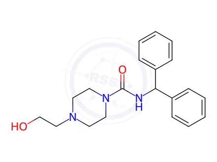 Chemical structure of N-Benzhydryl-4-(2-hydroxyethyl)piperazine-1-carboxamide