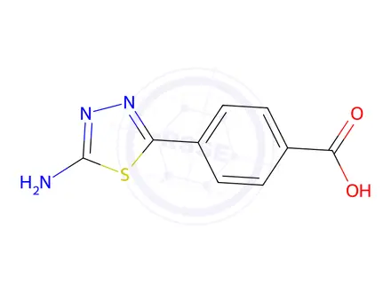 Chemical structure of 4-(5-amino-1,3,4-thiadiazol-2-yl)benzoic Acid