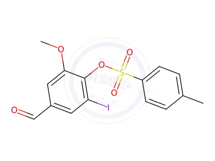 Chemical structure of 4-Formyl-2-iodo-6-methoxyphenyl 4-methylbenzenesulfonate