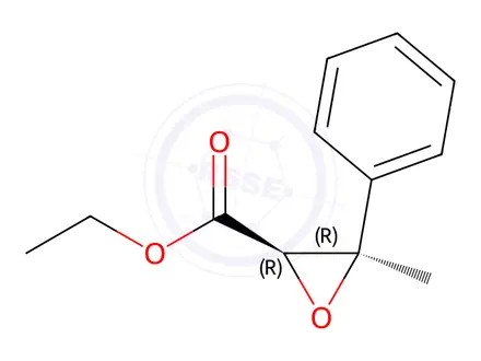 Chemical structure of Oxiranecarboxylic acid, 3-methyl-3-phenyl-, ethyl ester, (2R,3R)-rel-