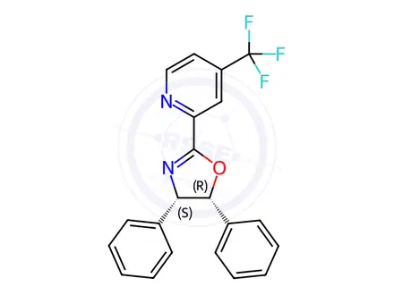Chemical structure of (4S,5R)-4,5-Diphenyl-2-(4-(trifluoromethyl)pyridin-2-yl)-4,5-dihydrooxazole