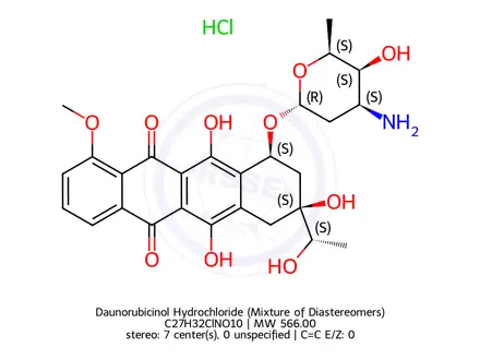 Chemical structure of Daunorubicinol Hydrochloride (Mixture of Diastereomers)
