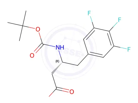 Chemical structure of (R)-3-(tert-Butoxycarbonylamino)-4-(3,4,5-trifluorophenyl)butyric acid