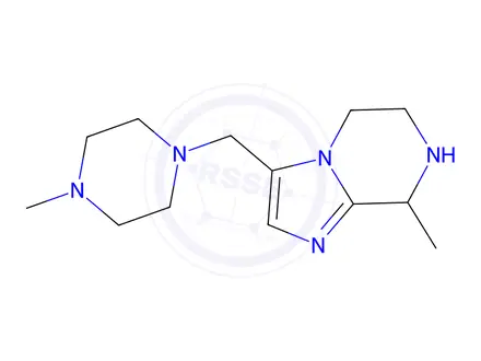 Chemical structure of 8-Methyl-3-((4-methylpiperazin-1-yl)methyl)-5,6,7,8-tetrahydroimidazo[1,2-a]pyrazine