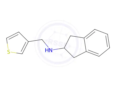 Chemical structure of N-(thiophen-3-ylmethyl)-2,3-dihydro-1H-inden-2-amine