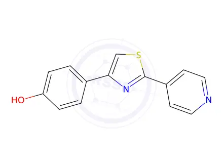 Chemical structure of 4-(2-(Pyridin-4-yl)thiazol-4-yl)phenol