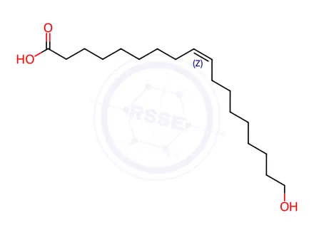 Chemical structure of 9-Octadecenoic acid, 18-hydroxy-, (9Z)-